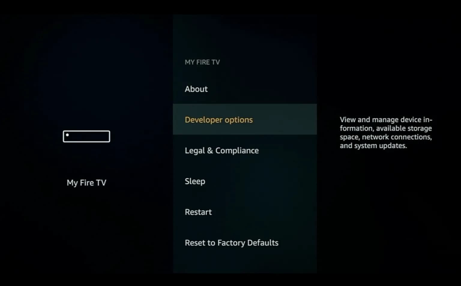 Firestick Developer Options