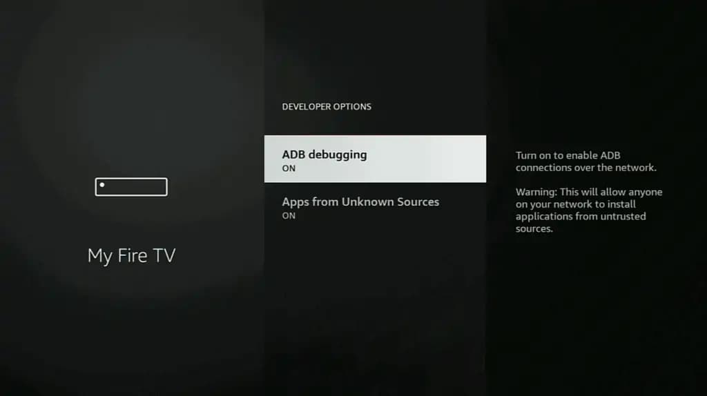 Firestick Developer Options